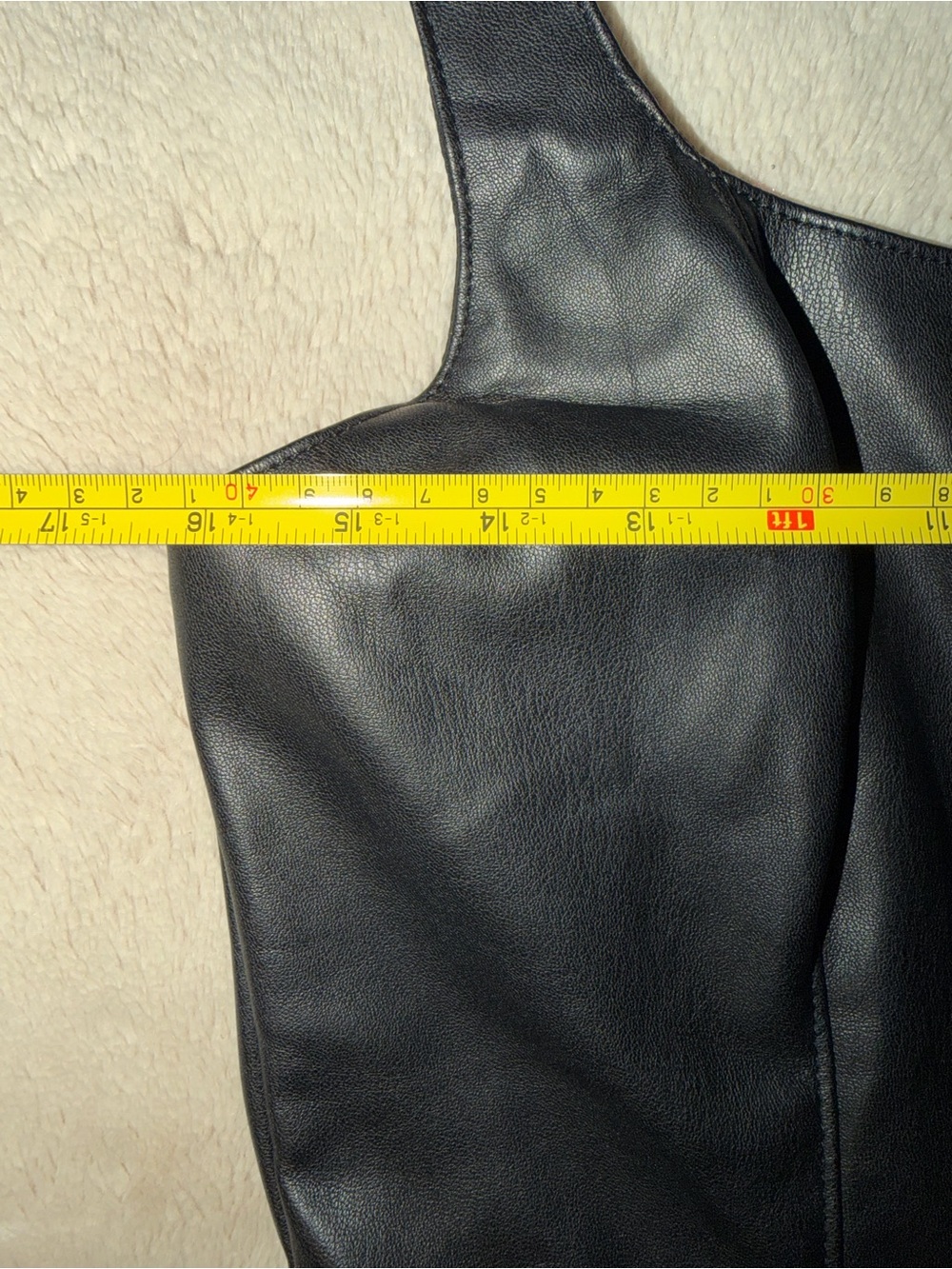 Abercrombie & Fitch Black Faux Leather Pinafore Mini Shift Dress - MP - Picture 6 of 8